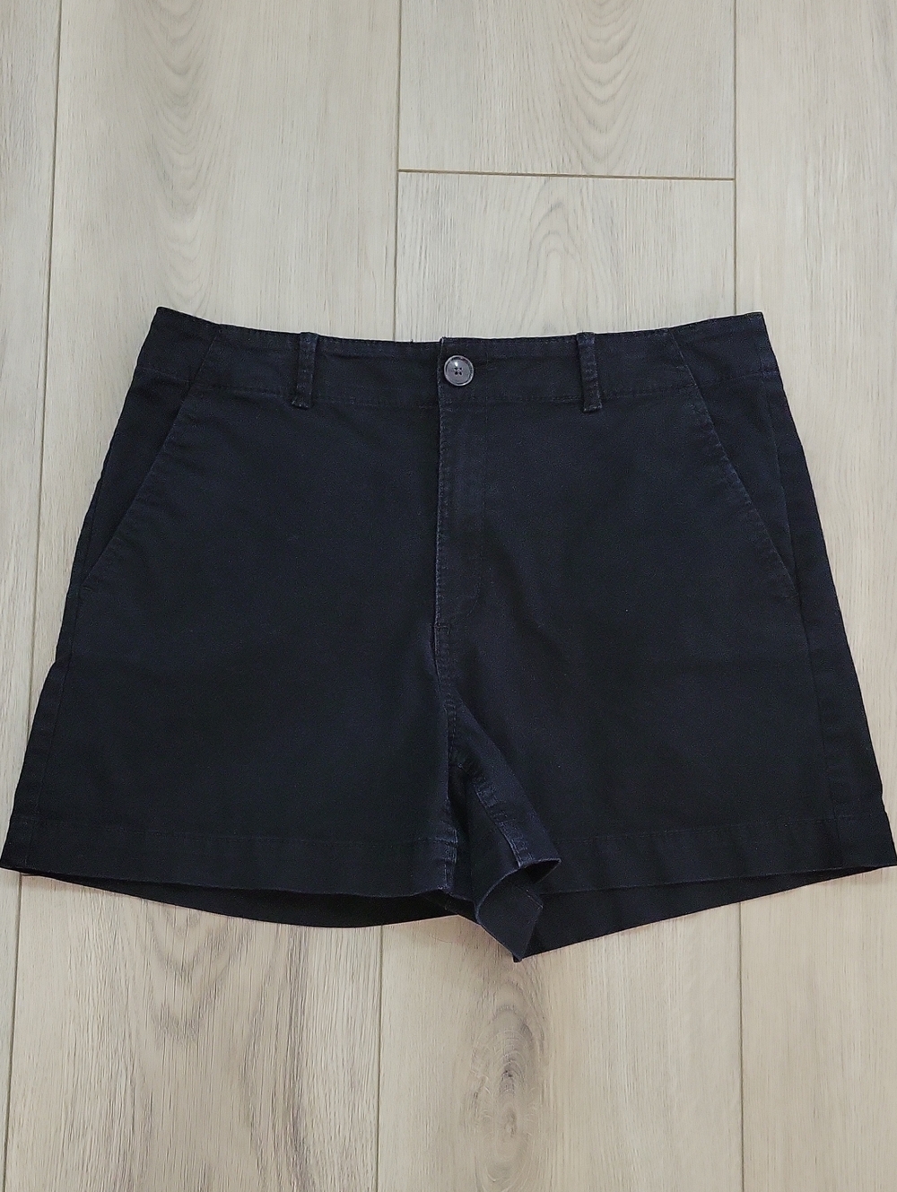 LOFT Black High-Rise Chino Shorts